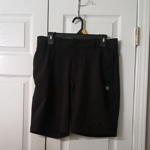 Hurley Men's Black  flat front mesh pocket lightweight Shorts Sz 32 NWOT